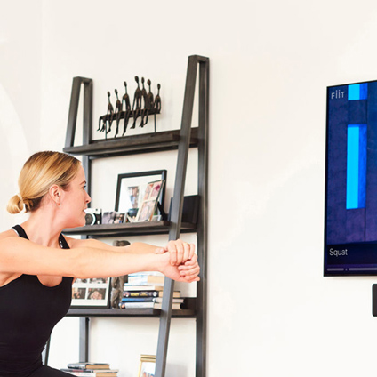 Flexible Fitness at Home. Pictured: Fiit on demand fitness.